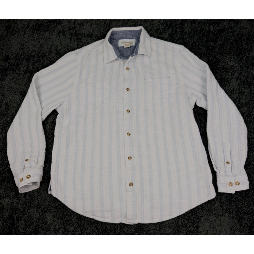 Carbon 2 Cobalt Shirt Men's L White Striped Button Up Long Sleeve Soft *Stain